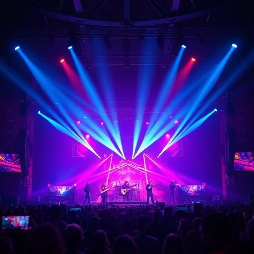 Ethereal cosmic landscape with abstract energy streams for festival background.